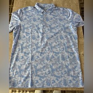 Mizzen+Main Light Blue Camo Patterned Versa Polo Shirt